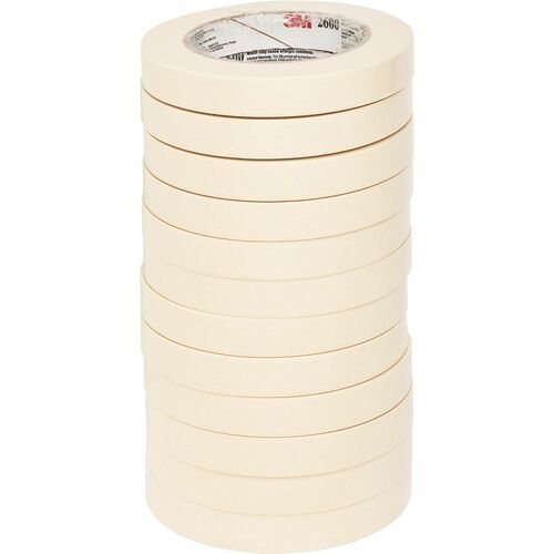 3M  Economy Masking Tape, 3" Core, 12RL/PK, 5/7"x60 Yards
