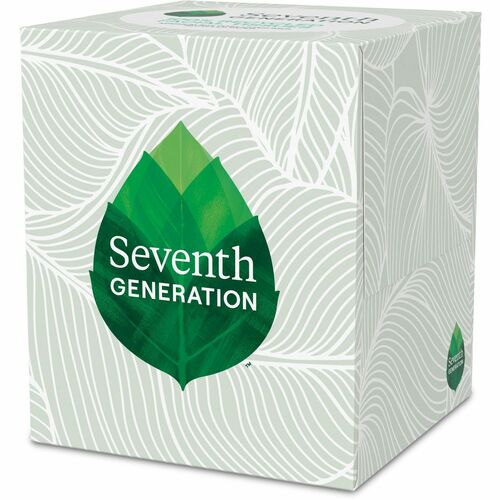 Seventh Generation  Facial Tissue, Cube Box, Recycled, 2-Ply, 85 Sht/BX, White