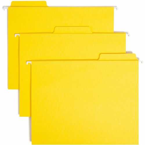 Smead  Hanging Folders,w/2-PlyTabsAttached,1/3 Tab,Ltr,20/BX,Yellow