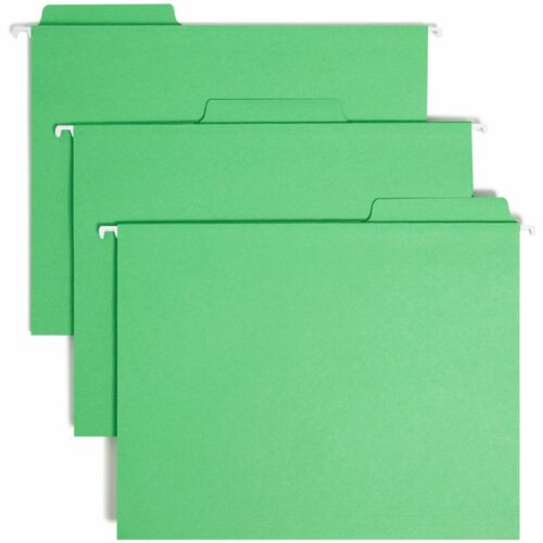 Smead  Hanging Folders,w/2-Ply TabsAttached,1/3Tab,Ltr,20/BX,Green