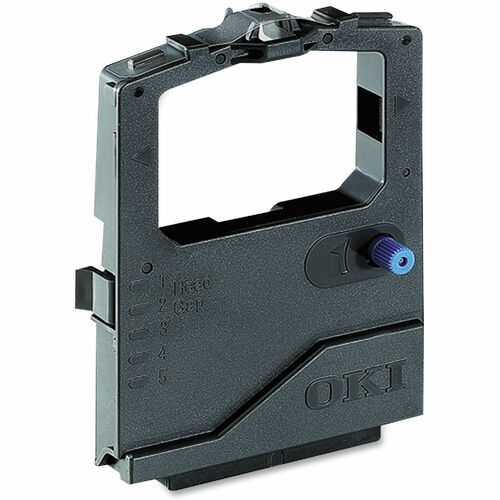 OKI  Microline Nylon Printer Ribbon, Seamless,w/ Re-Inker, Black