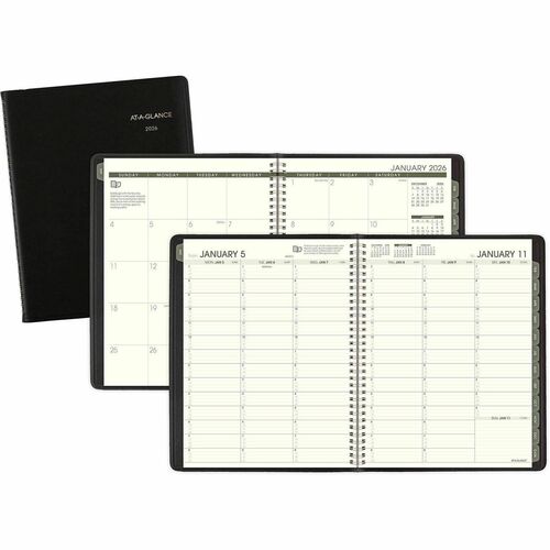 AT-A-GLANCE  Weekly/Monthly Appt Book,12-Mth Jan-Dec,8-1/4"x10-7/8",BK