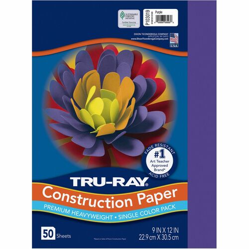 Pacon  Construction Paper, 76 lb., 9"x12",50/PK,Purple