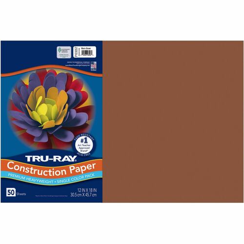 Pacon  Construction Paper,76 lb.,12"x18",50/PK,Warm Brown