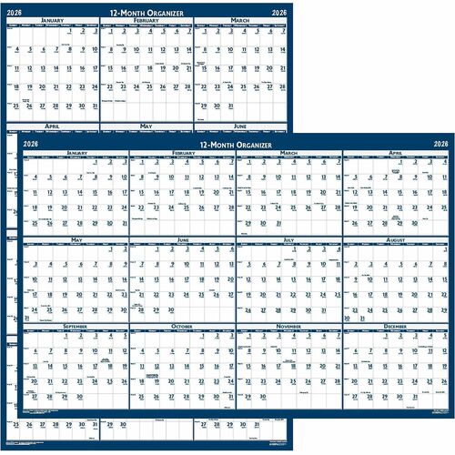 House Of Doolittle  Wall Planner,Reversible,2-sided,12Mth,Jan-Dec,24"x37", BEGY-HOD396