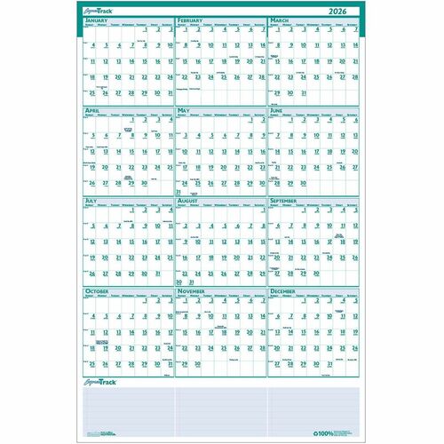 House Of Doolittle  Wall Calendar,Laminated,Vert/Horz,12-Mth,Jan-Dec,24"x37"-HOD392
