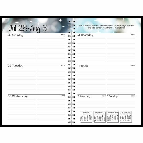 House Of Doolittle  Academic Planner, 2PPW, 13Mth Aug-Aug, 5"x8", Black-HOD27502