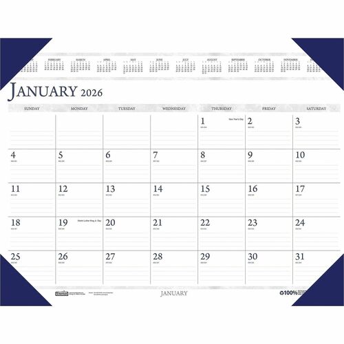 House Of Doolittle  Executive Desk Pad, Refillable,12 Mths Jan-Dec,24"x19",Multi-HOD180HD