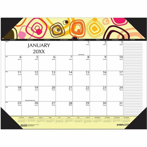 House Of Doolittle  Calendar,DeskPad,12Month,Jan-Dec,2026,Geometric,22"x17",MI-HOD149