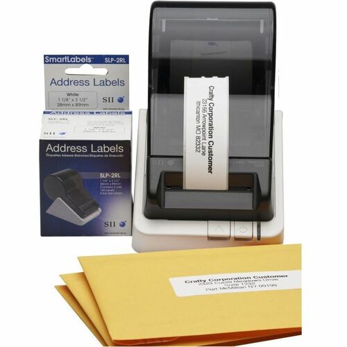 Seiko  Address Labels, 1-1/8"x3-1/2", 130/Roll, 2/Each, White
