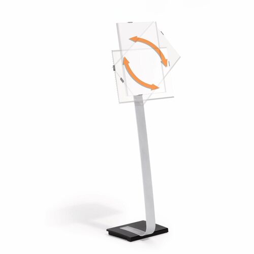 Durable Office Products  Sign Floor Stand,Portrait/Landscape,w/11"x17"Display,GY/BK