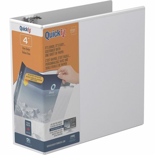 Stride, Inc.  View Binder,Quick Fit,D-Ring,4",11-1/4"x11-3/4",White