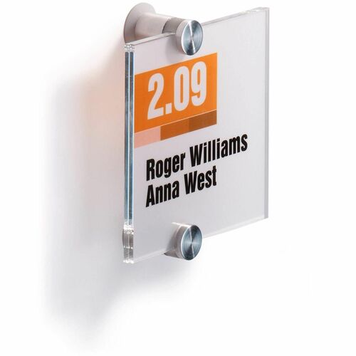 Durable Office Products  Wall Sign,Interior,Acrylic,4-1/8"x7/8"x4-1/8",Clear