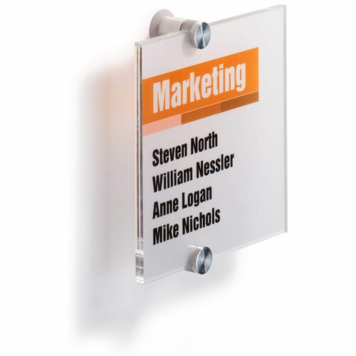 Durable Office Products  Wall Sign,Interior,Acrylic,5-7/8"x7/8"x5-7/8",Clear