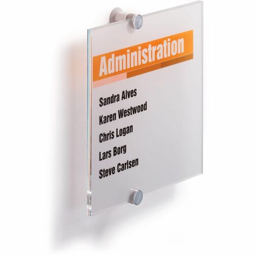 Durable Office Products  Wall Sign,Interior,Acrylic,8-1/4"x7/8"x8-1/4",Clear