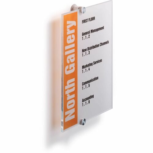 Durable Office Products  Wall Sign,Interior,Acrylic,8-1/4"x7/8"x11-3/4",Clear
