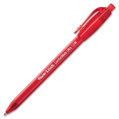 Paper Mate  Comfortmate Retractable Ballpoint Pen, Medium, Red/RD