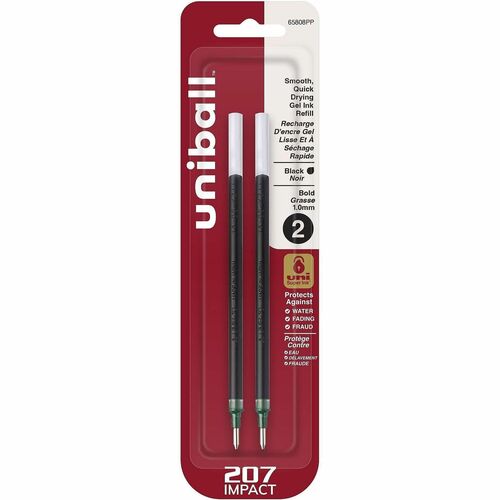 uni-ball Corporation  Pen Refill,f/Gel Impact RT, Bold Point,2/PK, Black Ink