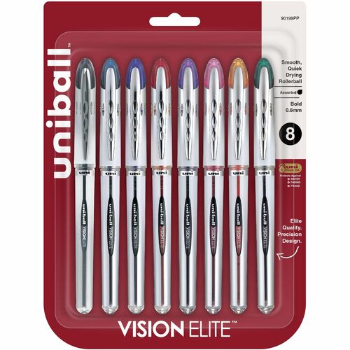 uni-ball Corporation  Pen,Gel,Rollerball,Refillable,0.8mm,8/PK,WE Barrel/AST Ink