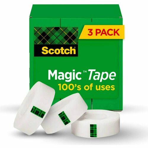 3M  Magic Tape, 3" Core, 1"x2592", 3/PK, Transparent