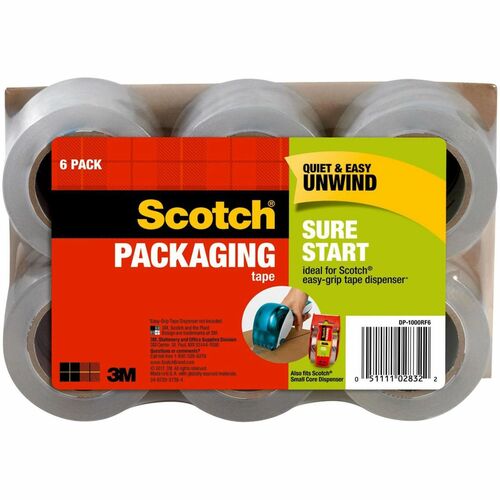 3M  Packaging Tape Refills, f/Dispenser, 2"x900", 6/PK, Clear