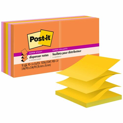 3M  Pop-up Note Refills,3"x3",90 Shts/PD,10/PK,AST