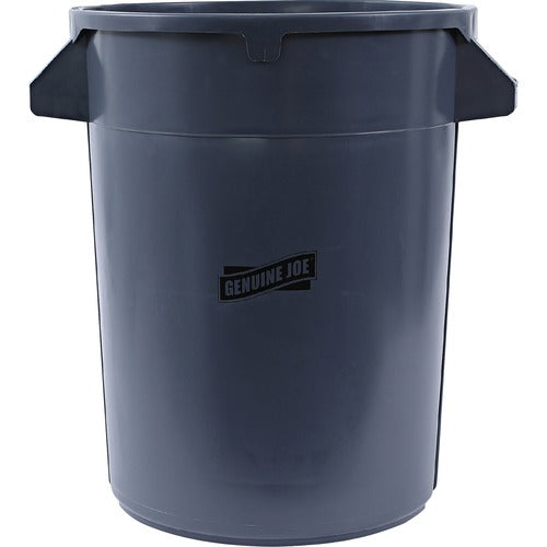 Genuine Joe  Trash Container, Heavy-duty, 32 Gallon, Gray-GJO60463