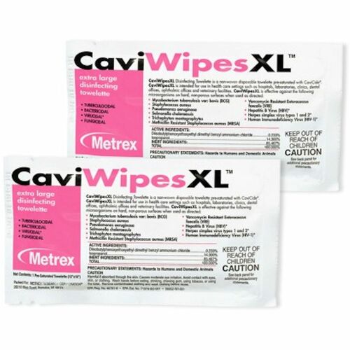 Metrex  Disinfectant Wipes,X-Large,Individual Packs,10"x12",50/BX