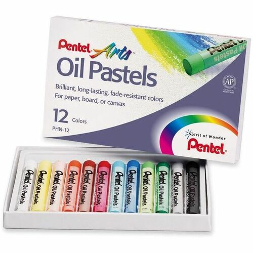 Pentel  Oil Pastels,12/ST, Assorted