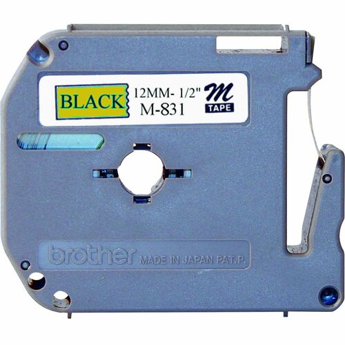 Brother  Labeling Tape, Nonlaminated, 1/2" Size, Black/Gold
