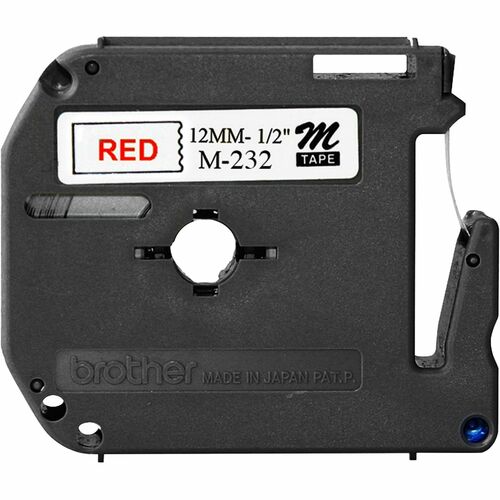 Brother  Labeling Tape, Nonlaminated, 1/2" Size, Red/White
