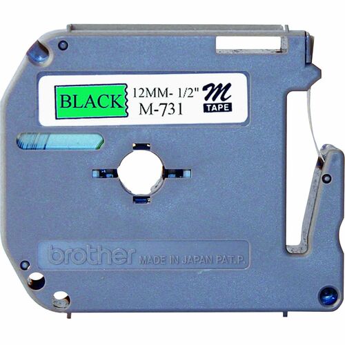 Brother  Labeling Tape, Nonlaminated, 1/2" Size, Black/Green