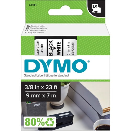 Dymo  DYMO D1 Electronic Tape, 3/8"x23' Size, Black/White-DYM41913