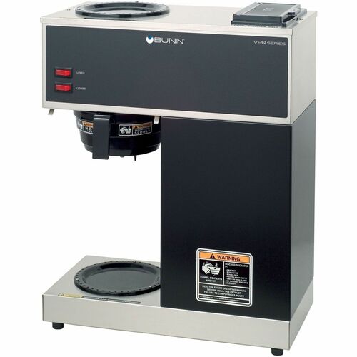 Bunn  2-Warmer Coffee Brewer,16"x8"x20-5/8",Stainless Steel/Black