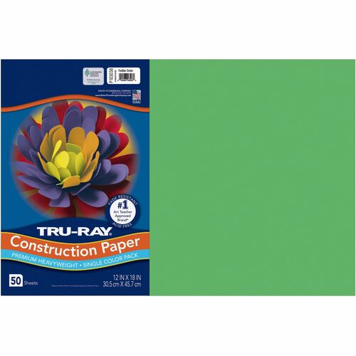 Pacon  Construction Paper, 12"x18", 50/PK, Festive Green