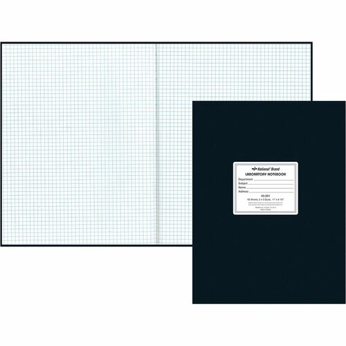 Rediform  Lab Notebook,5x5 Squad,60 SH,11"x8-1/2",BK Cvr/WE Paper