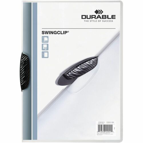 Durable Office Products  Report Cover,w/Swingclip,30 Sht Cap.,Letter,25/BX,CL Cover