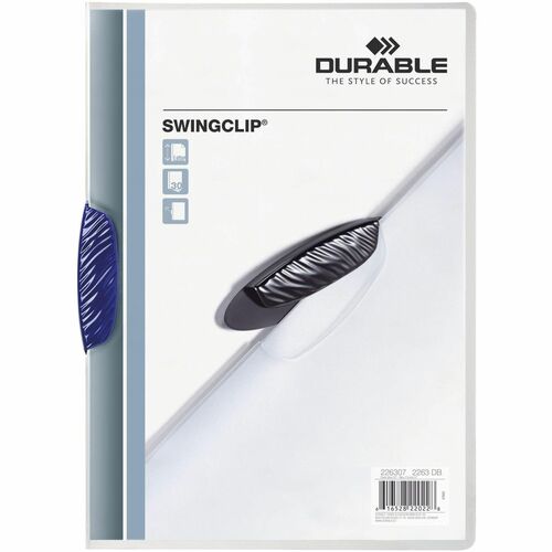 Durable Office Products  Report Cover,w/Swingclip,30 Sht Cap.,Letter,25/BX,CL Cover