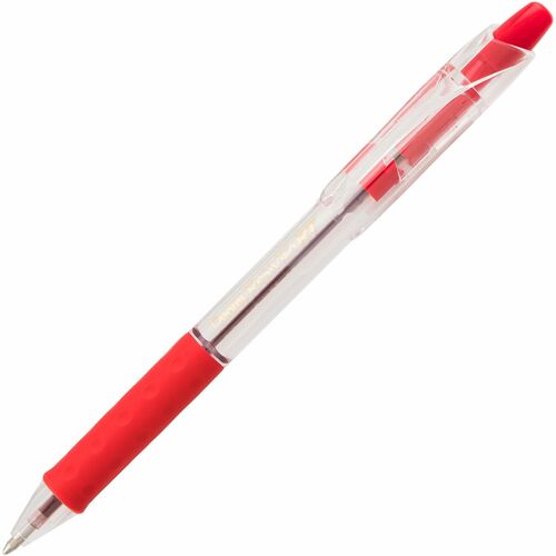 Pentel  Ballpoint Pen,Retractable,Refillable,Medium Pt.,1DZ,RD Ink