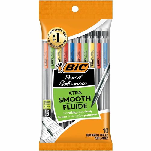Bic  Mechanical Pencils, .7mm w/ 3 Leads, 10/PK, Assorted