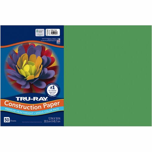 Pacon  Construction Paper, 76lb.,12"x18", 50/PK, Holiday Green