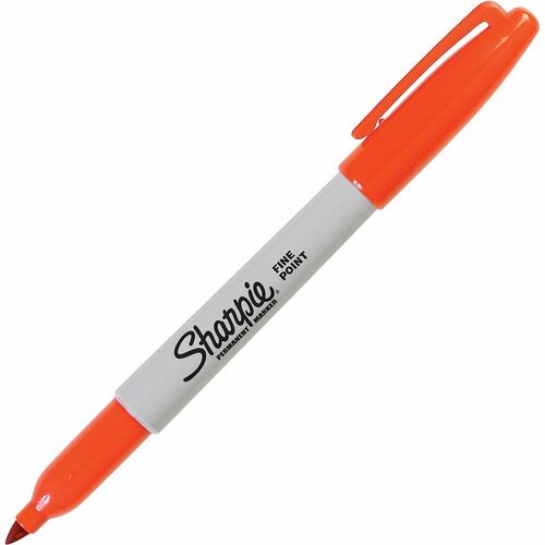 Newell Brands  Permanent Marker, Sharpie, Fine Point, 12/BX, Orange