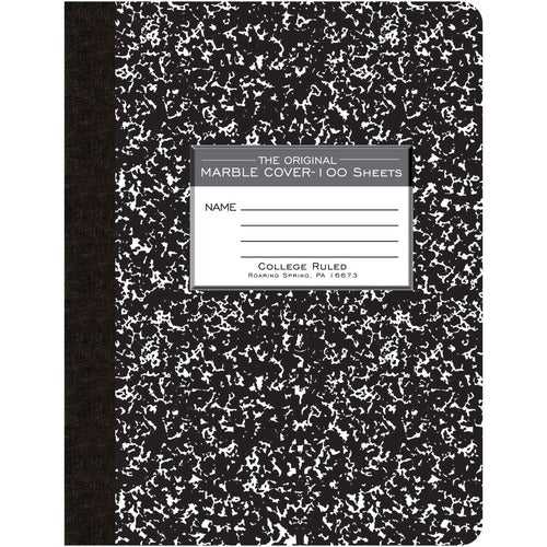 Roaring Spring Paper Products  Composition Book,College Ruled,100 Sh,9-3/4"x7-1/2",BK Cvr