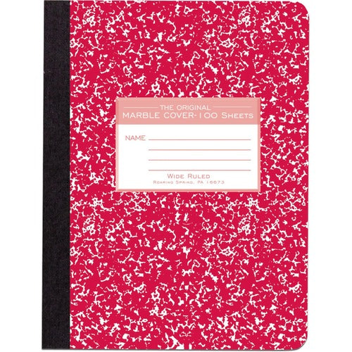 Roaring Spring Paper Products  Composition Book,Wide-Rld,100-Sht,7-1/2"x9-3/4",AST Marble