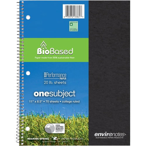 Roaring Spring Paper Products  Notebook,1-Sub,Spiral,College-Ruled,11"x8-1/2",Assorted