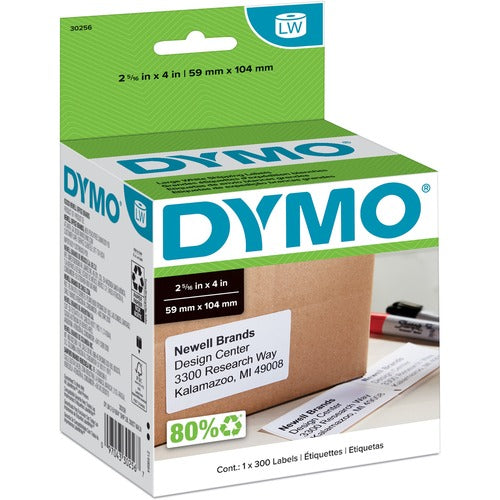 Dymo  Shipping Labels, 4"x2-5/16", 300 Labels/RL, White-DYM30256
