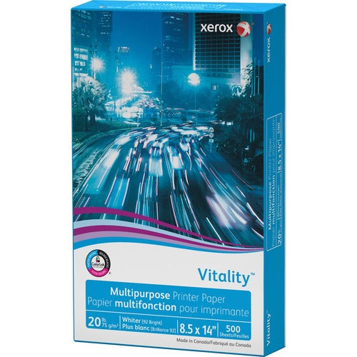 Xerox  Copy Paper, 20 lb., 8-1/2" x 14", 92 GE, 500 Sh/RM, White