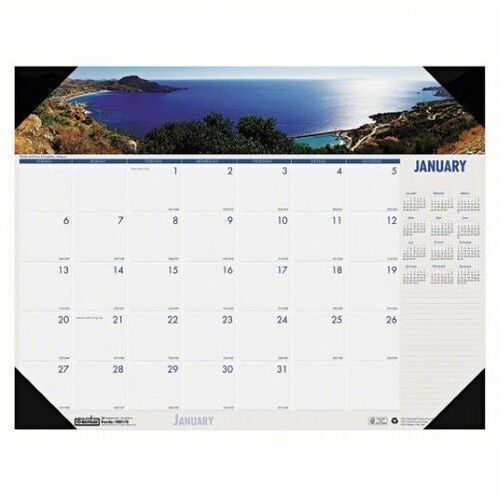 House Of Doolittle  Desk Pad, 12 Months, Jan-Dec, 18-1/2"x13", Coastlines-HOD1786