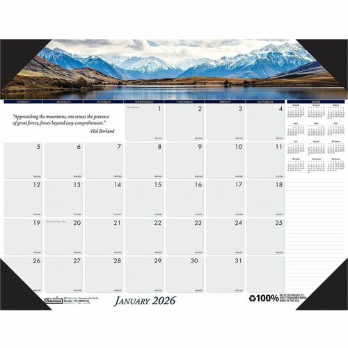 House Of Doolittle  Desk Pad, "Mountains", 12 Months, Jan-Dec, 22"x17"-HOD176