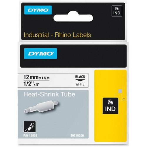Dymo  Label, Heat Shrink Tube, 1/2"x5', White-DYM18055